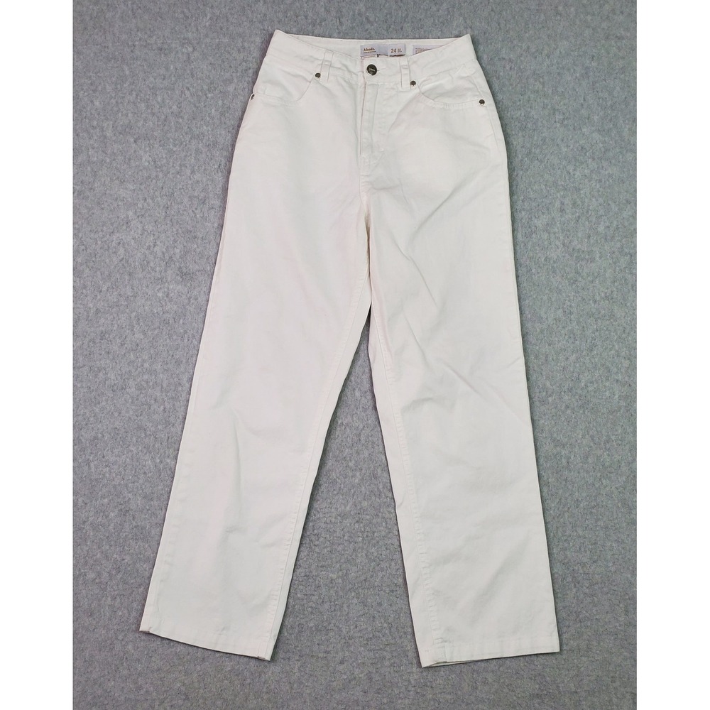 Afends Jeans Womens 24X28 White Straight Leg High Rise Hemp Organic Cotton Pants
